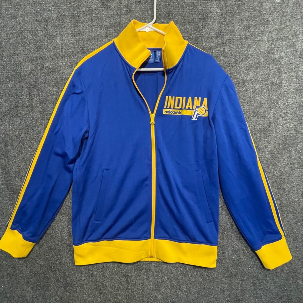 Adidas Originals Indiana Pacers NBA Track Jacket Mens Medium Blue Gold Full Zip